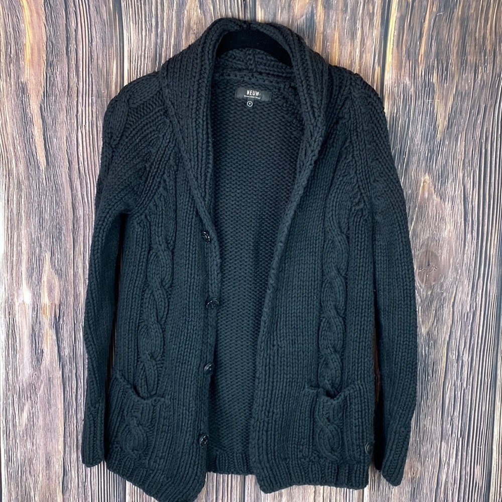 NEUW Black Knit Cotton Cardigan- Size S